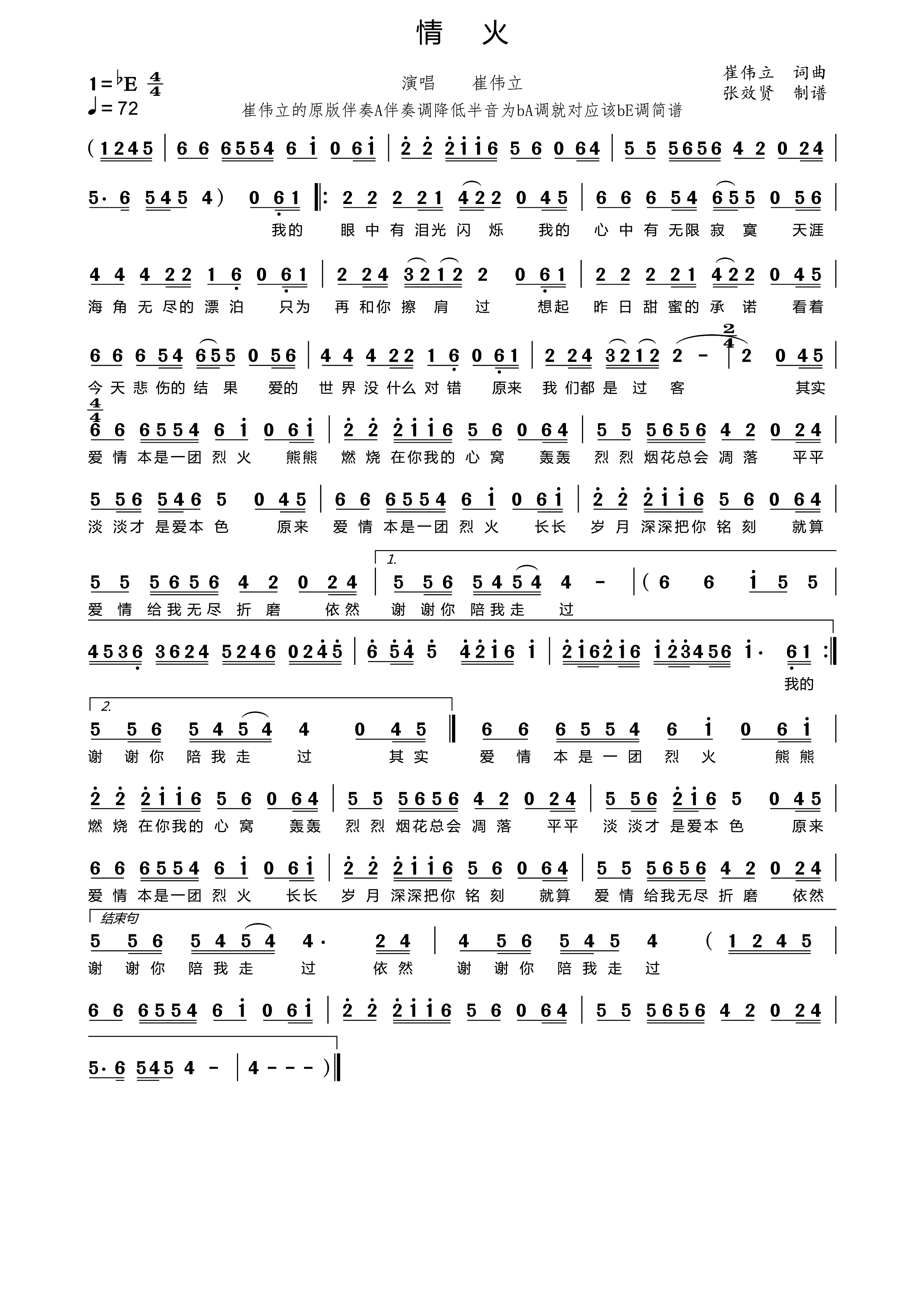 薩克斯情火簡譜